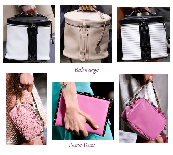 Balenciaga and Nina Ricci show bags from their Spring/Summer 2013 collections in Paris