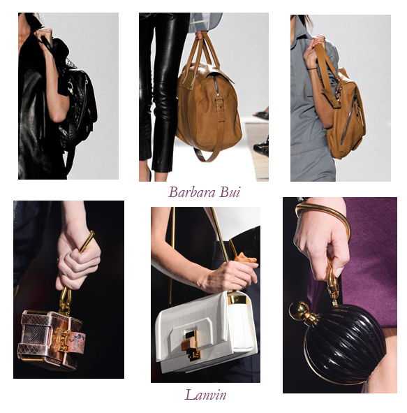 Barbara Bui and Lanvin show bags from their Spring/Summer 2013 collections in Paris