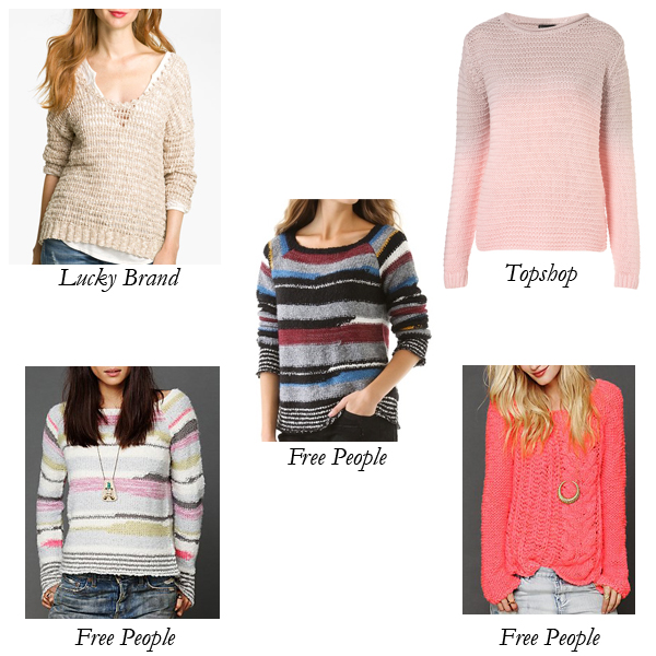 Lucky Brand, Free People, Topshop Wool, Chunky Sweaters
