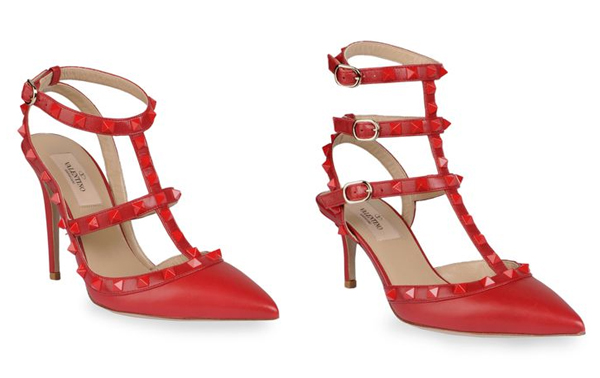 Red Rockstud shoes from Valentino