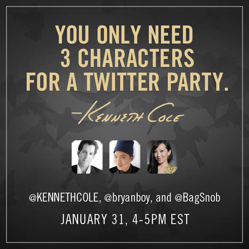 Kenneth Cole, Bryanboy, Bag Snob Twitter Party