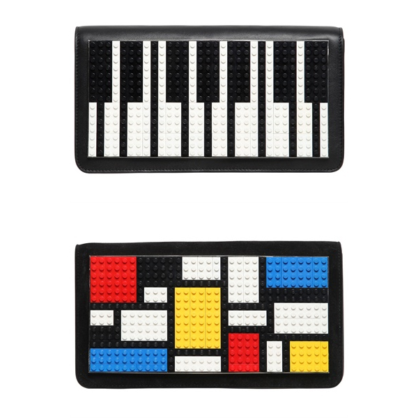 Les Petits Joueurs Mondrian Lego Clutch and Piano Leather Clutch