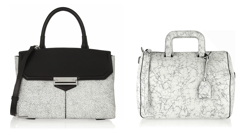 White Cracked Leather Bags
